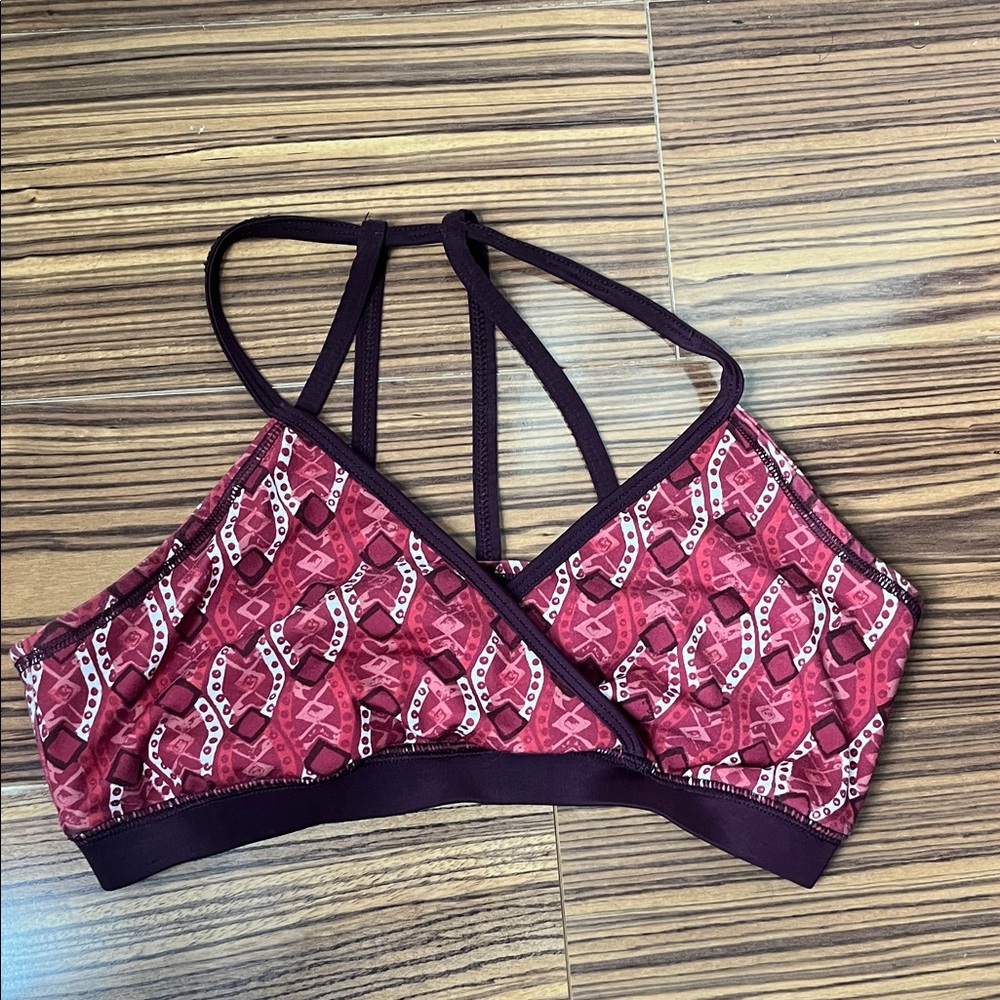 Free People Maroon Geometric Bralette